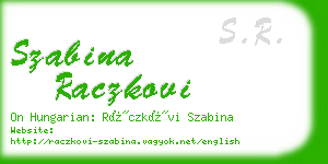 szabina raczkovi business card